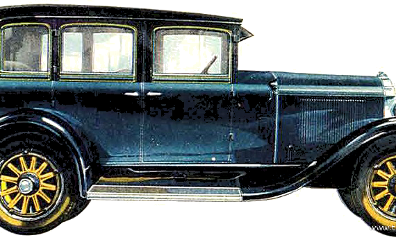 Buick Master Six Model 27 4-Door Sedan (1929) - Бьюик - чертежи, габариты, рисунки автомобиля