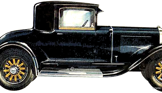 Buick Master Six Model 46 Business Coupe (1929) - Бьюик - чертежи, габариты, рисунки автомобиля