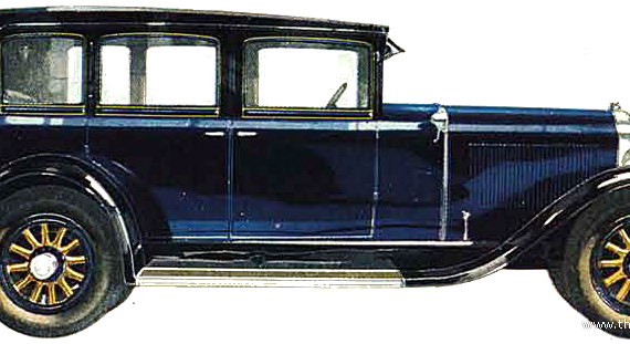 Buick Master Six Model 50 4-Door Sedan (1929) - Бьюик - чертежи, габариты, рисунки автомобиля