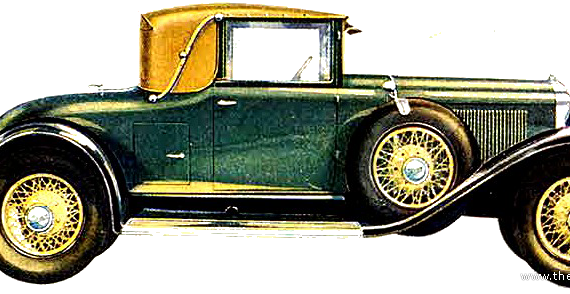 Buick Master Six Model 54CC Convertible Coupe (1929) - Бьюик - чертежи, габариты, рисунки автомобиля