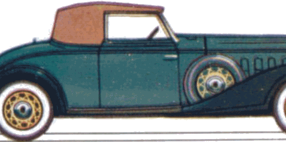 Buick Model 56C Convertible Coupe (1933) - Бьюик - чертежи, габариты, рисунки автомобиля