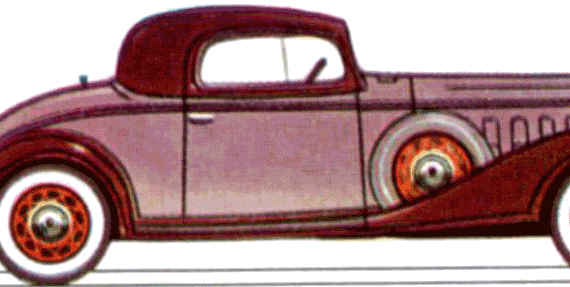 Buick Model 56S Sport Coupe (1933) - Бьюик - чертежи, габариты, рисунки автомобиля