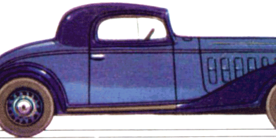 Buick Model 56 Business Coupe (1933) - Бьюик - чертежи, габариты, рисунки автомобиля