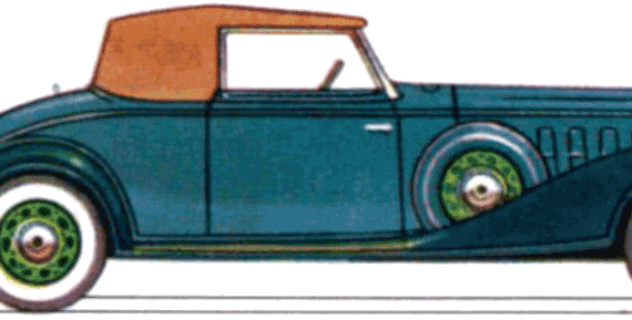 Buick Model 66C Convertible Coupe (1933) - Бьюик - чертежи, габариты, рисунки автомобиля