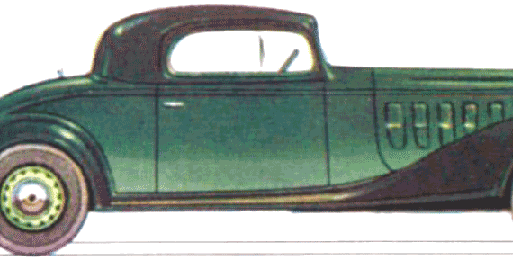 Buick Model 66S Sport Coupe (1933) - Бьюик - чертежи, габариты, рисунки автомобиля