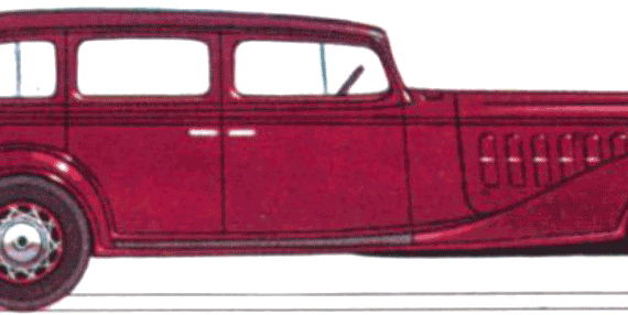 Buick Model 90 Sedan (1933) - Бьюик - чертежи, габариты, рисунки автомобиля