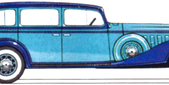 Buick Model 97 Sedan (1933) - Бьюик - чертежи, габариты, рисунки автомобиля
