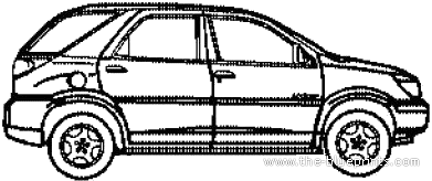 Buick Rendezvous (2004) - Бьюик - чертежи, габариты, рисунки автомобиля