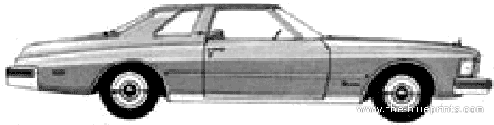 Buick Riviera (1975) - Бьюик - чертежи, габариты, рисунки автомобиля