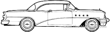 Buick Roadmaster Riviera Hardtop Coupe (1955) - Бьюик - чертежи, габариты, рисунки автомобиля