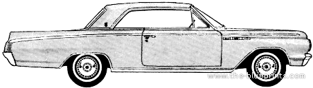 Buick Skylark 2-Door Hardtop (1963) - Бьюик - чертежи, габариты, рисунки автомобиля