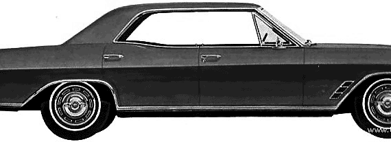 Buick Skylark 4-Door Hardtop (1966) - Бьюик - чертежи, габариты, рисунки автомобиля