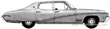 Buick Skylark Custom 4-Door Sedan (1968) - Бьюик - чертежи, габариты, рисунки автомобиля
