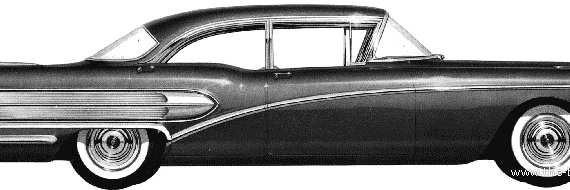 Buick Special 41 4-Door Sedan (1958) - Бьюик - чертежи, габариты, рисунки автомобиля