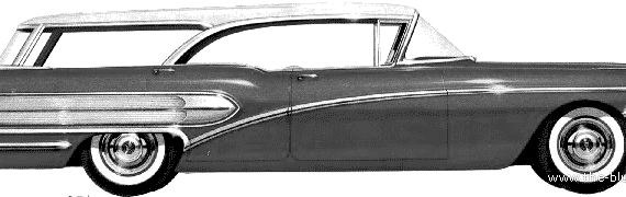 Buick Special 49D Riviera Estate Wagon (1958) - Бьюик - чертежи, габариты, рисунки автомобиля