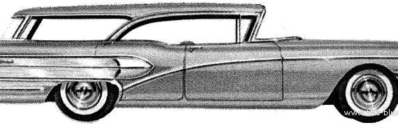 Buick Special 49 Riviera Estate Wagon (1958) - Бьюик - чертежи, габариты, рисунки автомобиля