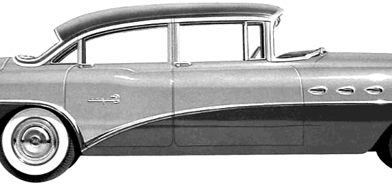 Buick Super 4-Door Sedan (1956) - Бьюик - чертежи, габариты, рисунки автомобиля