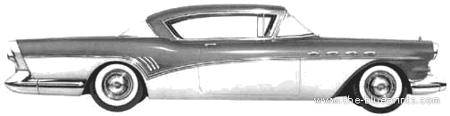 Buick Super Riviera 2-Door Hardtop (1957) - Бьюик - чертежи, габариты, рисунки автомобиля