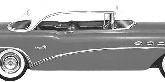 Buick Super Riviera Coupe (1956) - Бьюик - чертежи, габариты, рисунки автомобиля