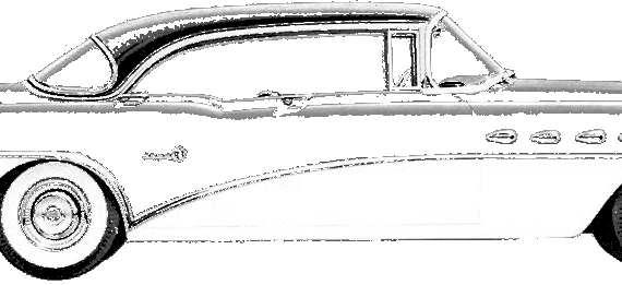 Buick Super Riviera Hardtop (1956) - Бьюик - чертежи, габариты, рисунки автомобиля