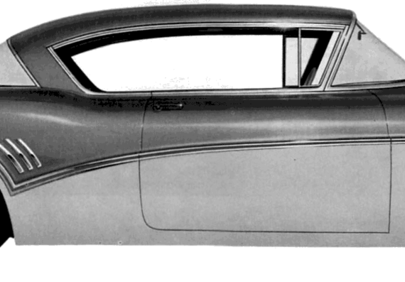 Buick Super Riviera Hardtop (1957) - Бьюик - чертежи, габариты, рисунки автомобиля