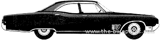 Buick Wildcat 4-Door Sedan (1968) - Бьюик - чертежи, габариты, рисунки автомобиля