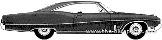 Buick Wildcat Custom Sport Coupe (1968) - Бьюик - чертежи, габариты, рисунки автомобиля