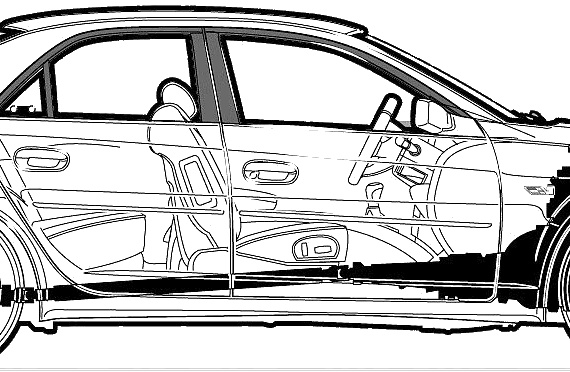 Cadillac CTS-V (2004) - Кадиллак - чертежи, габариты, рисунки автомобиля