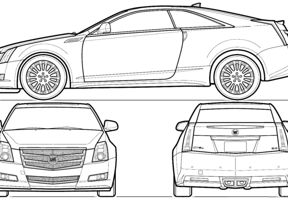 Cadillac CTS Coupe (2010) - Кадиллак - чертежи, габариты, рисунки автомобиля