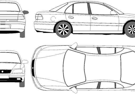 Cadillac Catera (2001) - Кадиллак - чертежи, габариты, рисунки автомобиля