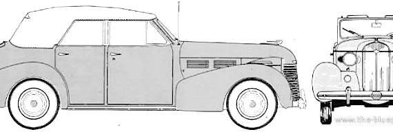 Cadillac Convertible Sedan (1940) - Cadillac - drawings, dimensions, pictures of the car