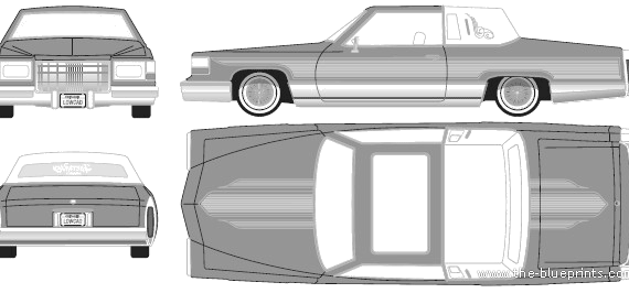 Cadillac Coupe De Ville (1978) - Кадиллак - чертежи, габариты, рисунки автомобиля