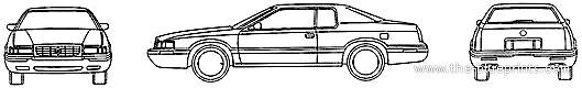 Cadillac Eldorado (1996) - Кадиллак - чертежи, габариты, рисунки автомобиля