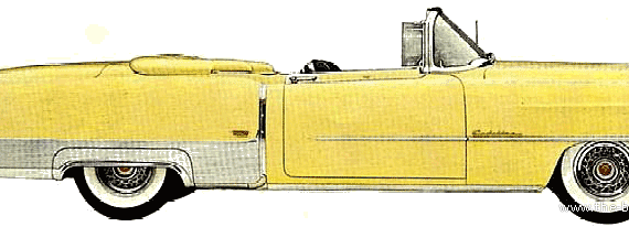 Cadillac Eldorado Convertible (1954) - Кадиллак - чертежи, габариты, рисунки автомобиля