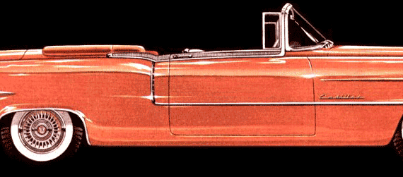 Cadillac Eldorado Convertible (1955) - Кадиллак - чертежи, габариты, рисунки автомобиля