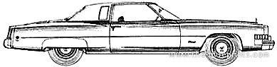 Cadillac Eldorado Coupe (1973) - Кадиллак - чертежи, габариты, рисунки автомобиля