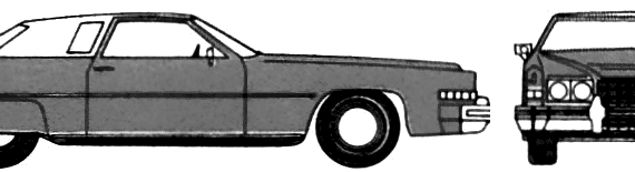 Cadillac Eldorado Coupe (1976) - Кадиллак - чертежи, габариты, рисунки автомобиля