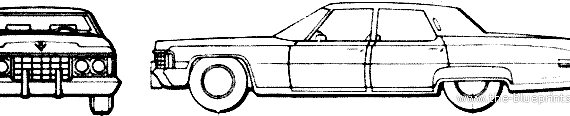 Cadillac Fleetwood Sixty Special Sedan (1973) - Кадиллак - чертежи, габариты, рисунки автомобиля