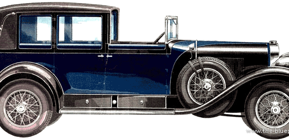 Cadillac Fleetwood Town Cabriolet (1927) - Кадиллак - чертежи, габариты, рисунки автомобиля