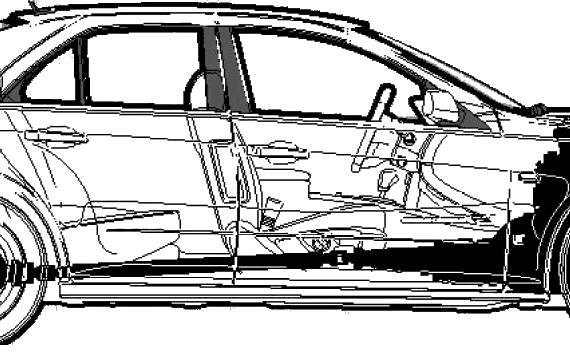 Cadillac STS-V (2006) - Кадиллак - чертежи, габариты, рисунки автомобиля