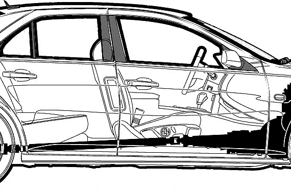 Cadillac STS (2005) - Кадиллак - чертежи, габариты, рисунки автомобиля