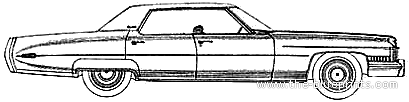 Cadillac Sedan DeVille (1974) - Кадиллак - чертежи, габариты, рисунки автомобиля