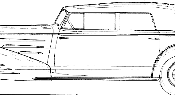 Cadillac Series 60 Special Fleetwood Convertible Sedan (1934) - Кадиллак - чертежи, габариты, рисунки автомобиля