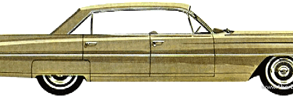 Cadillac Series 62 4-Door Hardtop (1963) - Кадиллак - чертежи, габариты, рисунки автомобиля