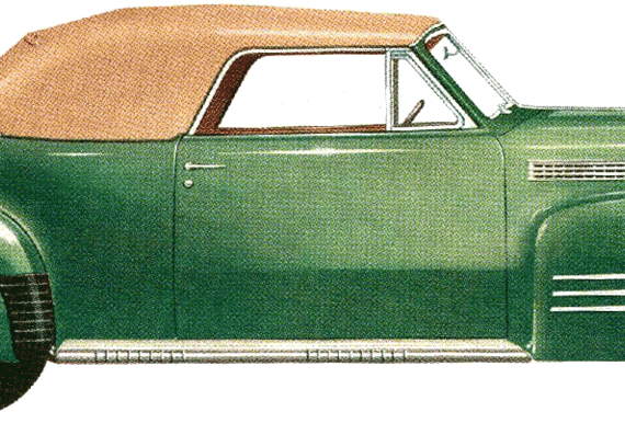 Cadillac Series 62 Convertible Coupe (1941) - Кадиллак - чертежи, габариты, рисунки автомобиля