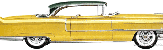 Cadillac Series 62 Coupe De Ville (1955) - Кадиллак - чертежи, габариты, рисунки автомобиля