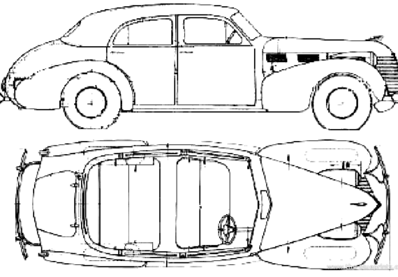 Cadillac Series 62 Sedan (1940) - Кадиллак - чертежи, габариты, рисунки автомобиля