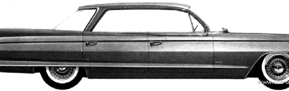 Cadillac Series 62 Sedan (1961) - Кадиллак - чертежи, габариты, рисунки автомобиля