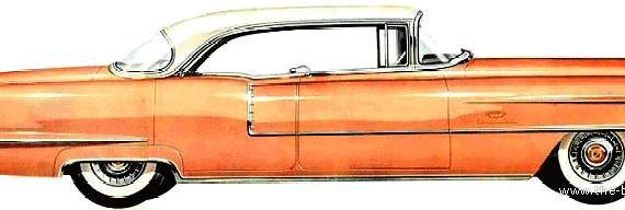 Cadillac Series 62 Sedan DeVille (1956) - Кадиллак - чертежи, габариты, рисунки автомобиля