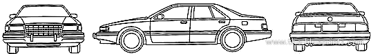 Cadillac Seville (1996) - Кадиллак - чертежи, габариты, рисунки автомобиля
